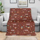 Blanket - Turkeys - Personalized - Brown Fabric
