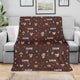 Blanket - Turkeys - Personalized - Dirty Brown Fabric