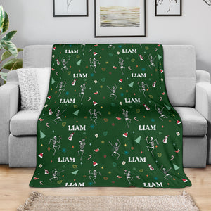 Blanket - Nurse Skeleton - Personalized Green
