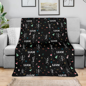 Blanket - Nurse Skeleton - Personalized Black