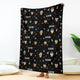 Blanket - Turkeys - Personalized - Black Fabric