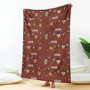 Blanket - Turkeys - Personalized - Brown Fabric