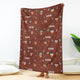 Blanket - Turkeys - Personalized - Brown Fabric