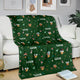 Blanket - Turkeys - Personalized - 12401b Green Fabric