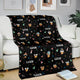 Blanket - Turkeys - Personalized - Black Fabric