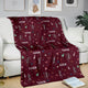 Blanket - Nurse Skeleton - Personalized Maroon