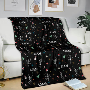 Blanket - Nurse Skeleton - Personalized Black