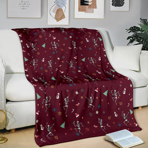 Blanket - Nurse Skeleton - Not Personalized Maroon