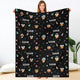 Blanket - Turkeys - Personalized - Black Fabric
