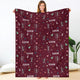 Blanket - Nurse Skeleton - Personalized Maroon