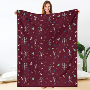 Blanket - Nurse Skeleton - Not Personalized Maroon