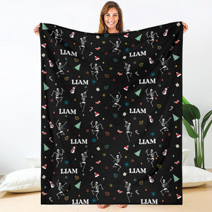 Blanket - Nurse Skeleton - Personalized Black