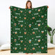 Blanket - Turkeys - Personalized - 12401b Green Fabric