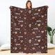 Blanket - Turkeys - Personalized - Dirty Brown Fabric
