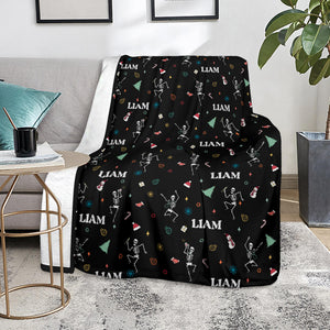 Blanket - Nurse Skeleton - Personalized Black