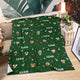 Blanket - Turkeys - Personalized - 12401b Green Fabric