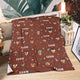 Blanket - Turkeys - Personalized - Brown Fabric
