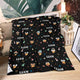 Blanket - Turkeys - Personalized - Black Fabric