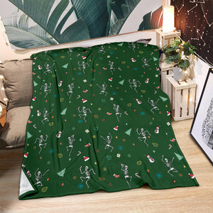 Blanket - Nurse Skeleton - Not Personalized Green