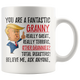 Funny Fantastic Granny Coffee Mug, Granny Trump Gifts, Best Granny Birthday Gift, Granny Christmas Graduation Gift