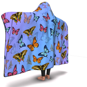 Colorful Butterflies Hooded Blanket (S) - Freedom Look