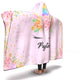 Unicorn Hooded Blanket - Custom Name Peyton