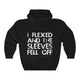 Funny Running Workout Sarcastic Hoodie - 'I Flexed And The Sleeves Fell Off'