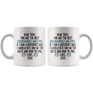 Personalized Aussiedoodle Dog Zeke Dad Troy Coffee Mug (11 oz)