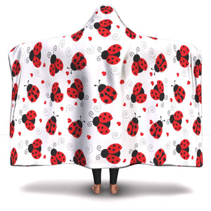 Cartoon Ladybugs Hooded Blanket - Ladybird Lover Blanket - Freedom Look