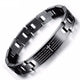 Black/Silver Stainless Steel Lord's Prayer Bible Cross Bracelet - Freedom Look