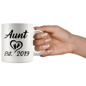 Aunt Established Mug - Aunt Est 2019 Mug - Auntie Established 2019 Mug - Great Gift For Aunt (11 oz) - Freedom Look