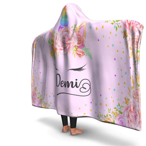 Personalized Unicorn Hooded Blanket - Demi