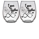FTG - 1st Anniversary Stemless Wine Glass - Set of 2 (Laser Etched) - Clear