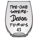 The One Where Devon Turns 43 Years F3 Stemless Wine Glass (Laser Etched)