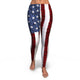 American Flag Blue And Red Roses Leggings - Freedom Look