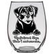 Puggle Mom - My Girlfriend, Wrigs - Stemless Wine Glass