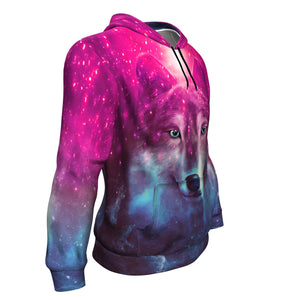 Unique Wolf Lover Hoodie, Wolf Design Birthday Present Gift, Animal Hoodies For Men Women And Teens, Wolves Hoodie, Galaxy Wolf Hoodie
