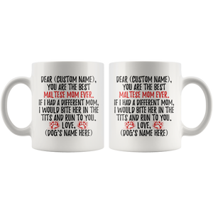 Personalized Best Maltese Dog Mom Coffee Mug (11 oz)