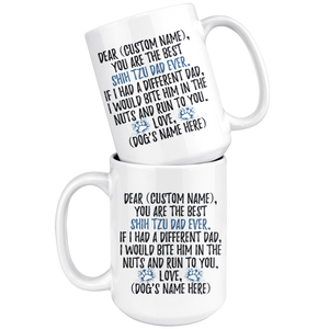 Personalized Best Shih Tzu Dog Dad Coffee Mug (15 oz)
