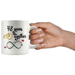 48th Wedding Anniversary Gift For Him And Her, 48th Anniversary Mug For Husband & Wife, Married For 48 Years, 48 Years Together With Her ( 11 oz )