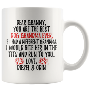 Personalized Dog Diesel & Odin Grandma Granny Coffee Mug (11 oz)