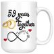 59th Wedding Anniversary Gift For Him And Her, 59th Anniversary Mug For Husband & Wife, Married For 59 Years, 59 Years Together With Her (15 oz)