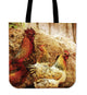 Cock and Hens Cotton Cloth Tote Bag