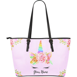 Unicorn Large Leather Tote With Custom Name
