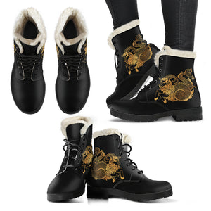 Capricorn Zodiac Faux Fur Leather Boots - Freedom Look