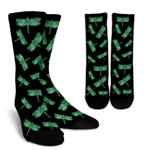 Green Dragonflies Crew Socks