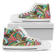 Funky Patterns in Greens - Women's High Top Shoes (White)