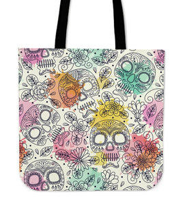 Pastel Sugar Skull Cloth Cotton Tote Bag