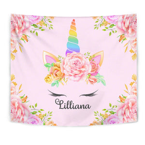 Lilliana - Personalized Unicorn Tapestry