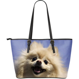 Pomeranian Dog Lovers Large Leather Handbag Christmas Gift